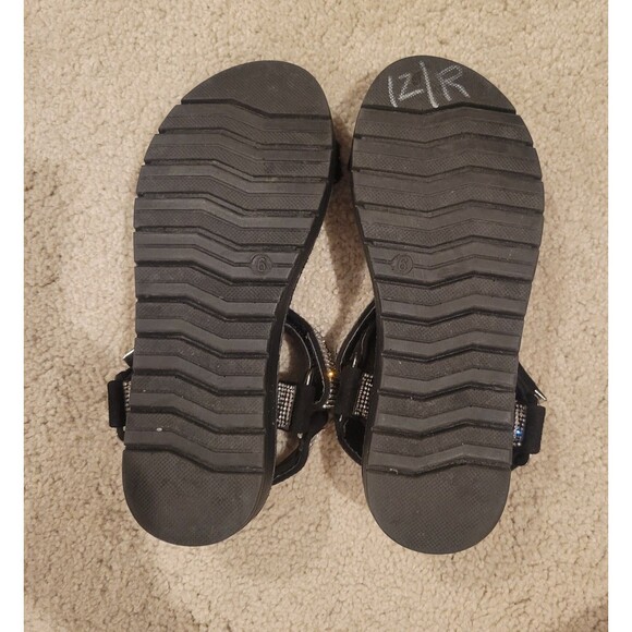 Steve Madden NIL Sandals Women shoes Platform Silver Rhinestones Size 6 Hook Eye - Picture 4 of 10